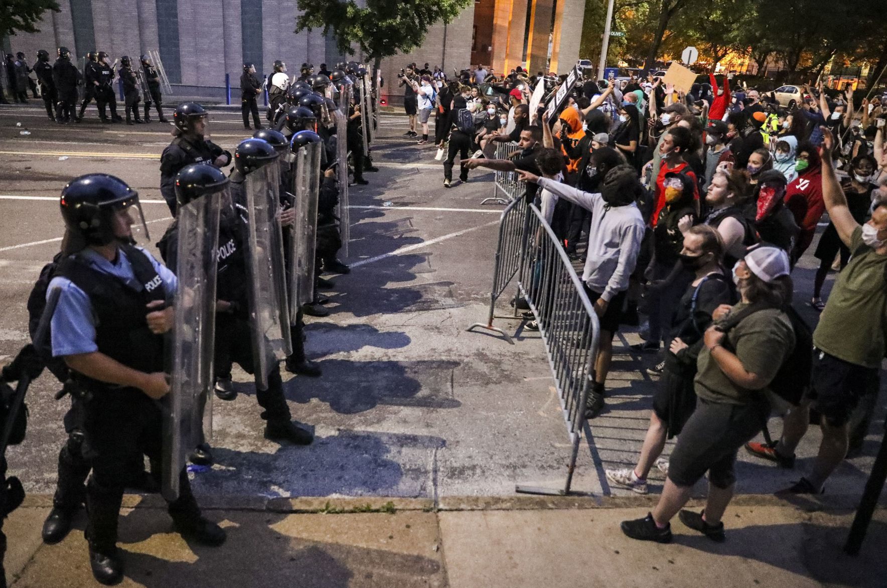 Tear gas and fireworks thrown in Downtown